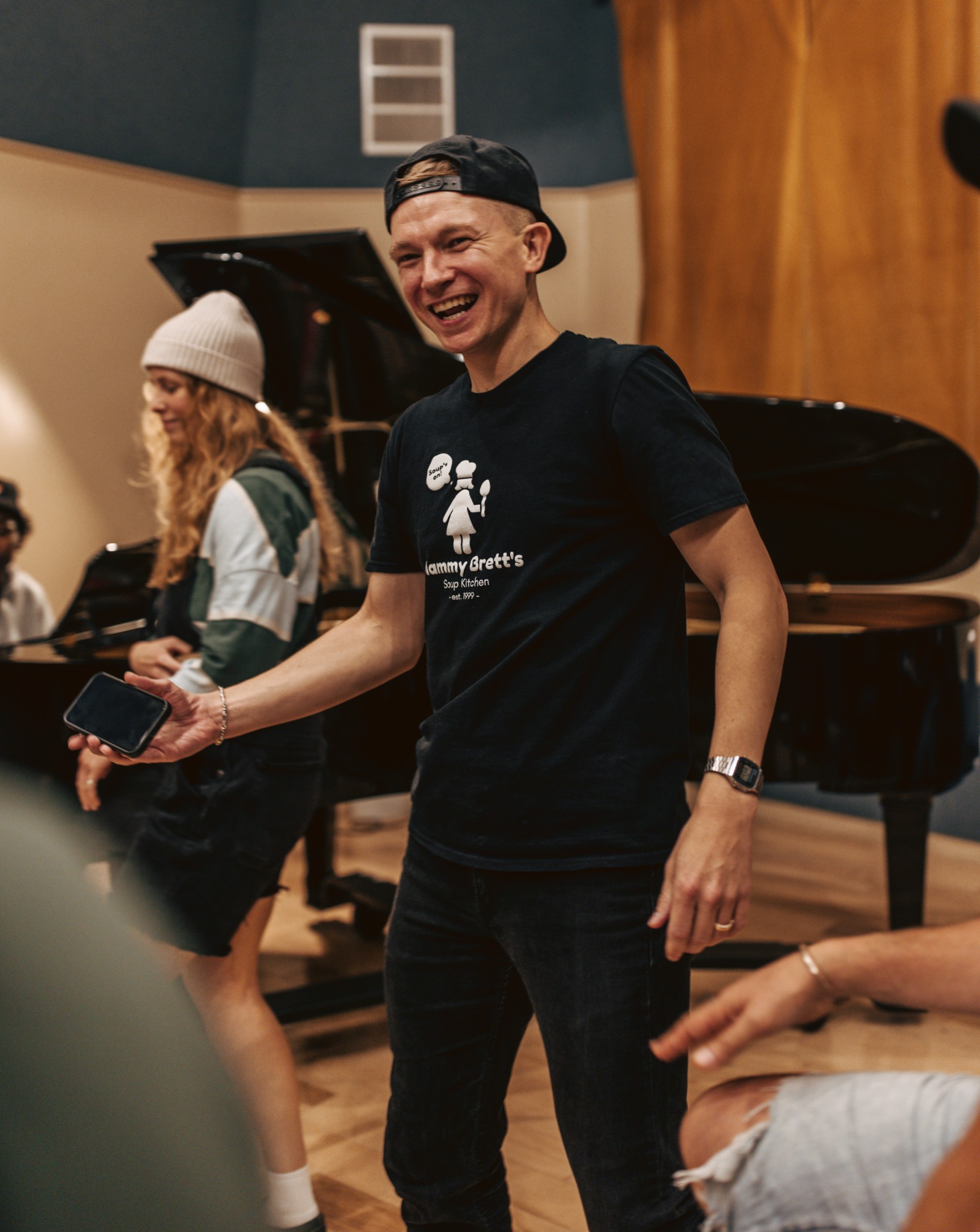 friends enjoying time together in the studio