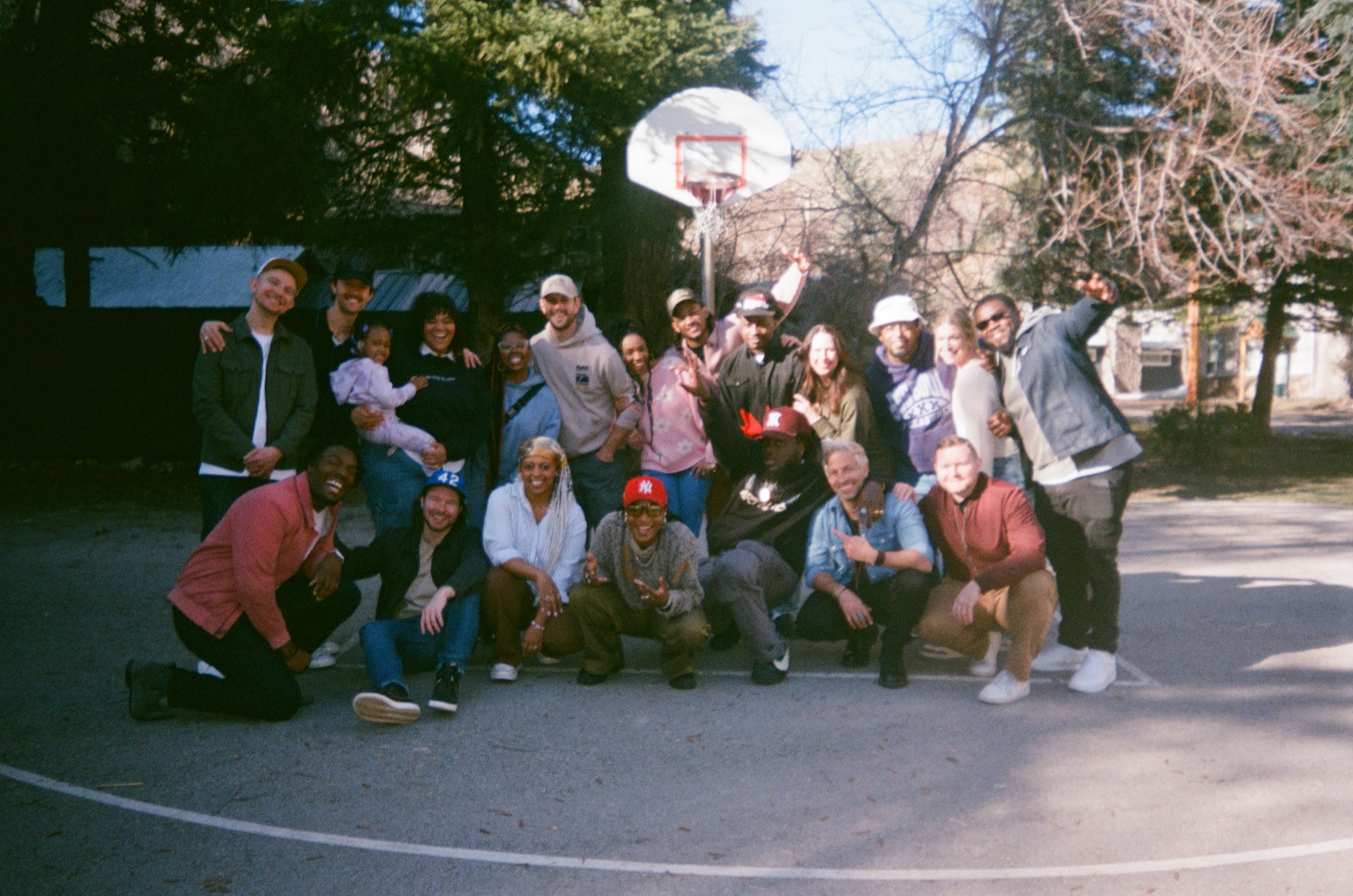 camp friends gathered together outdoors